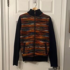Desigual Vibrant Striped Zip-Up Sweater
